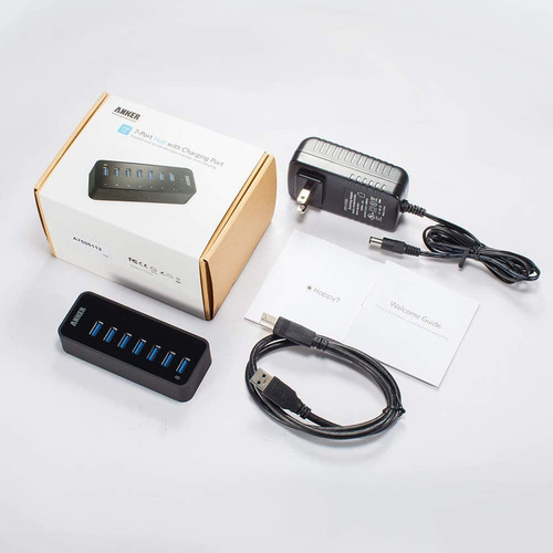Anker Hub De Datos De 7 Puertos Y Usb 3.0 Con Adaptador De C