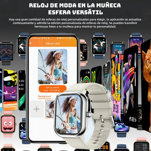 Smartwatch Reloj Inteligente Bluetooth Llamadas Para 1.96in Reloj Inteligente Hombres Relojes Dama Smart Watch Mujer