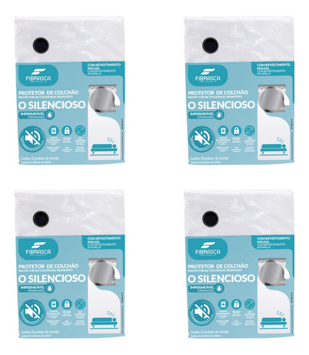 Kit Com 4 Protetores Colchão Silencioso King - Impermeável