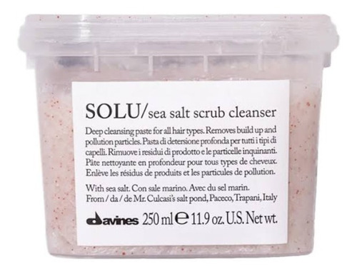 Solu Sea Salt Scrub Cleanser Exfoliante Davines 250 Ml