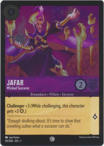 Tarjeta Jafar Wicked Sorcerer 45/204 Ccf Holo Lorcana Disney