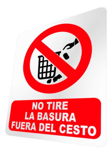 Letrero No Tire La Basura Fuera Del Cesto Señalización