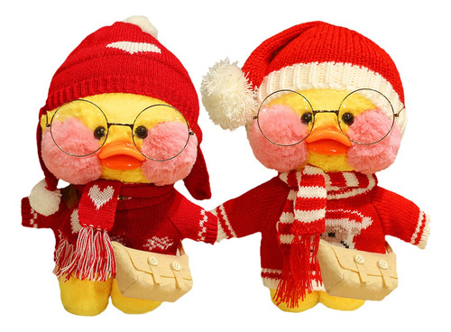 2pcs Peluche Lalafanfan Cafe Mimi Duck, Regalos De Navidad