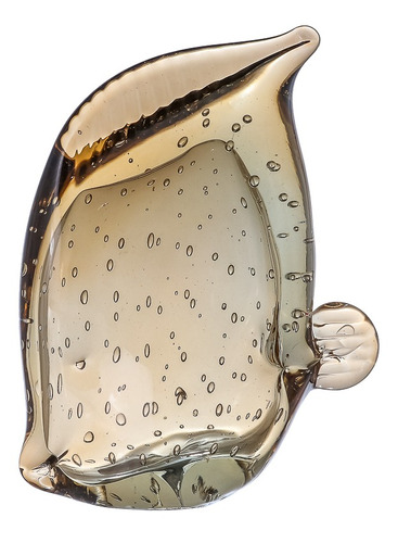 Peixe A Med  Murano - Gold Translúcido Lxaxp-5x15x13,5 Cms