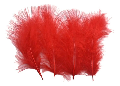 Plumas Decorativas Artificiales Color Rojo Paquete X 20