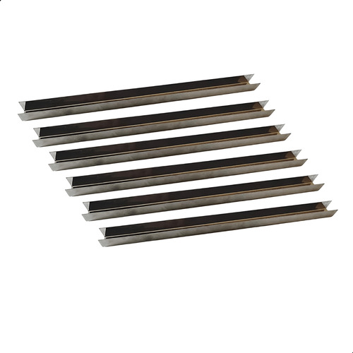 Kit 6 Trilho Suporte Churrasqueira Perfil U Em Inox 75cm