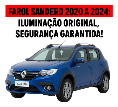Farol Renault Logan Sandero 2020 2021 2022 2023 2024 Com Led
