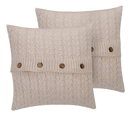 Decoris Almohada Cojín De Punto Algodón Gris 1 Pktamaño: 1