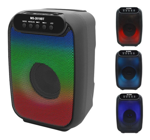 Parlante Portátil Bluetooth Luces Led Audioritmico Inalambri