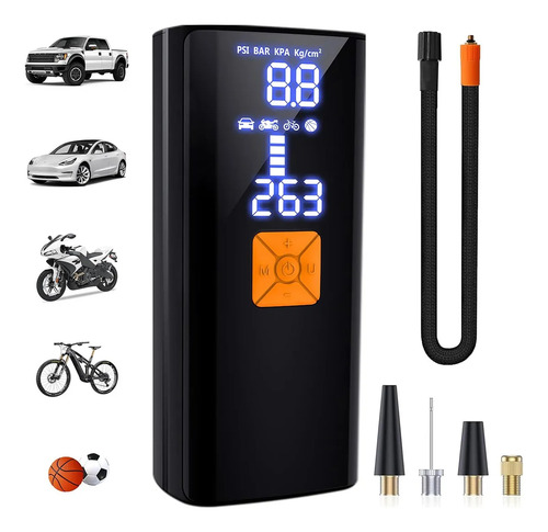 Compresor de aire mini portátil Mighty Rock Compresor de aire portátil color negro 12V, Inflar Llantas de Auto y Motocicleta Compresor Inflador Llantas Portatil 150 PSI Batería de 7500mAh