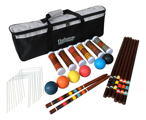 Hathaway Juego De Croquet Para 6 Jugadores, Multicolor, Bg31