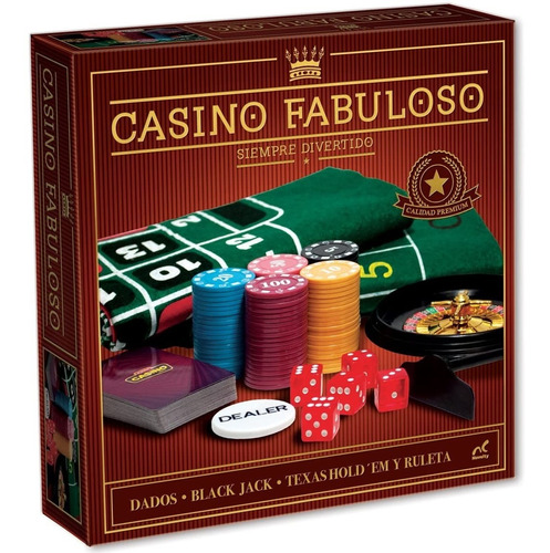 Casino Fabuloso Con Paño Barajas, Fichas, Ruletas, Caja Foil