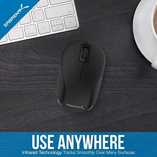 Mouse Sabrent Mini Inalambrico/black