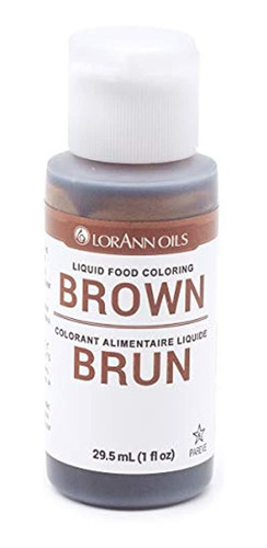 Colorante Líquido Para Alimentos Lorann Oils, 1 Onza, Marrón