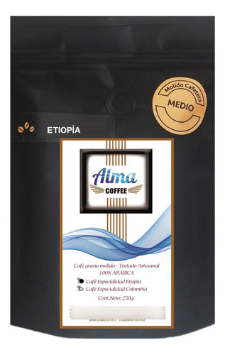 Café Especialidad Origen Único Etiopia Arábica 100% 250 Gr