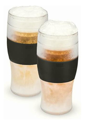 Copas De Cerveza Freeze De 16 Onzas - Juego De 2 - Negro