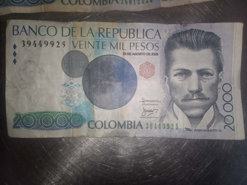 Billete Colombia 20.000 Pesos Año 2009 Con Números Pares 