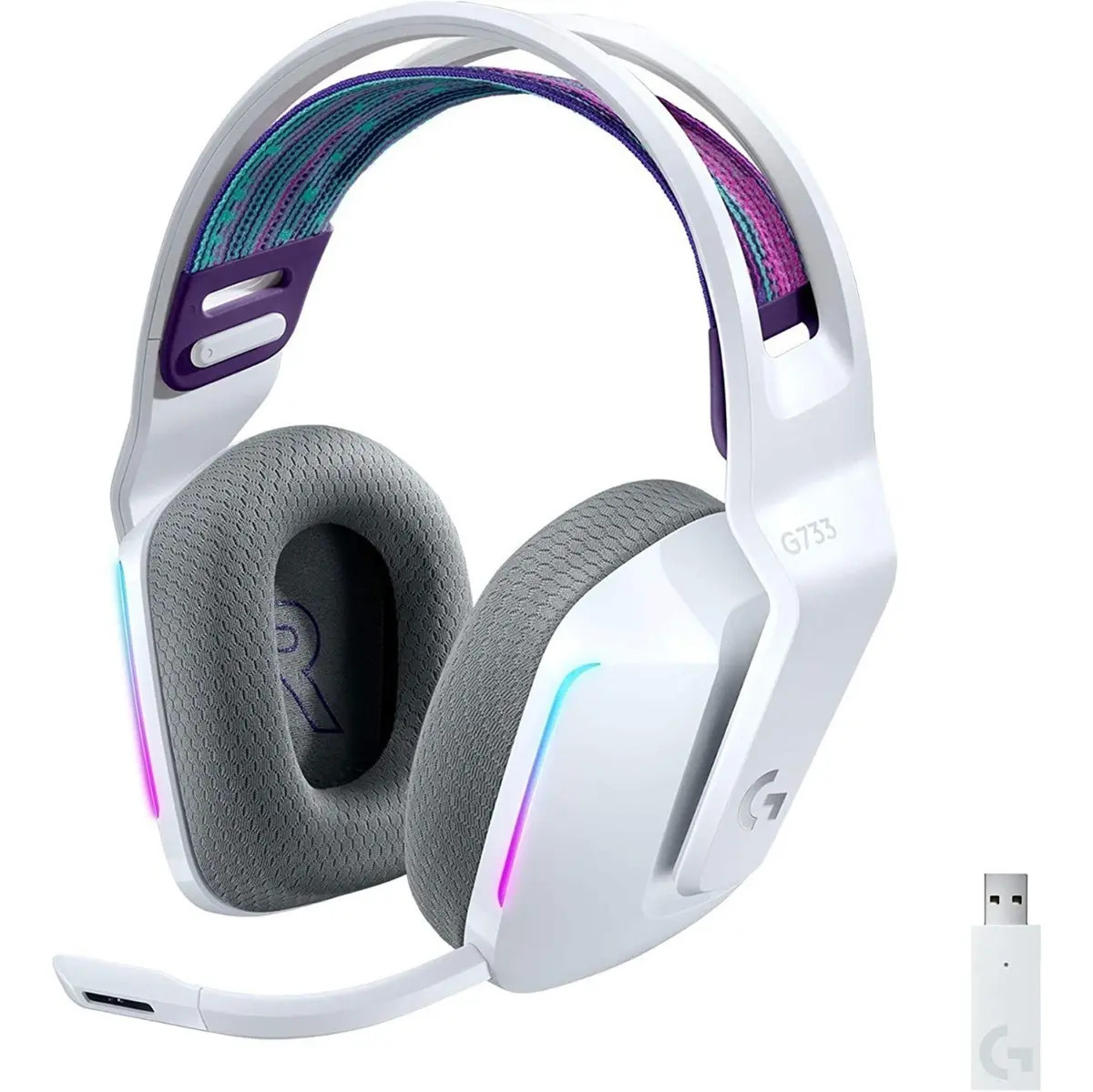 Fone De Ouvido Mic Logitech Gamer G733 Lightspeed S/fiowhite Branco