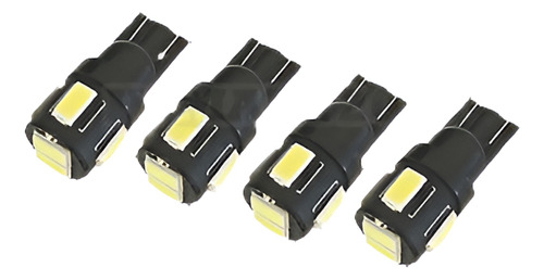 4pcs 6000k Blanco T10 Led Bombillas 6smd 5730 Super Brillant