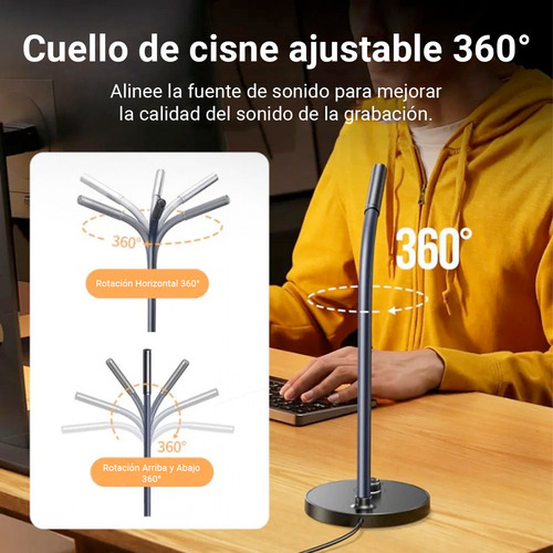 Micrófono De Escritorio Oficina Ugreen Cm564 360° Usb