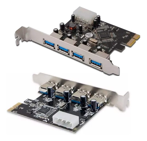 Tarjeta Pci Express X1 De 4 Puertos Usb 3.0 Velocidad 5gbp