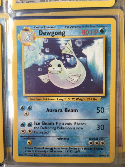 Dewgong Uncommon Unlimited Pokemon Card Original Base Set 25//102