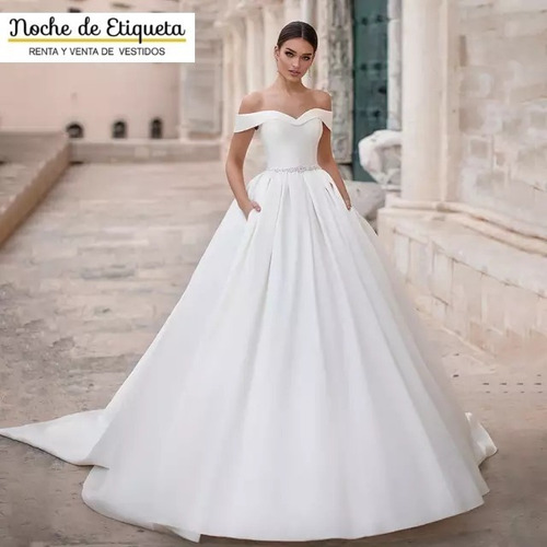 Imagen 1 de 5 de Vestido De Novia Corte A Manga Fuera De Hombro Razo Corazón