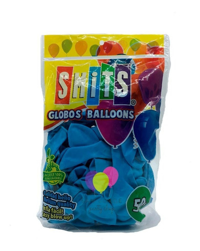 Globos Smits #9 C/50 Estandar Colores Smi1x1 Color Azul Bebé