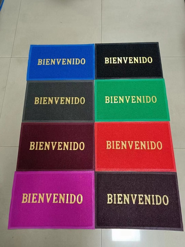 Alfombra Pvc 58x75 Bienvenidos Antideslizante, Limpiapíes