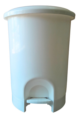 Bote Con Pedal Cesto Para Desechos 21 Litros Blanco Redondo
