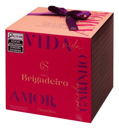 Cacau Show Amor Vida Linda 145gr brigadeiro