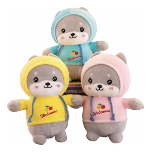 Perro Peluche Con Ropa Color Rosa C/disfraz Kawaii