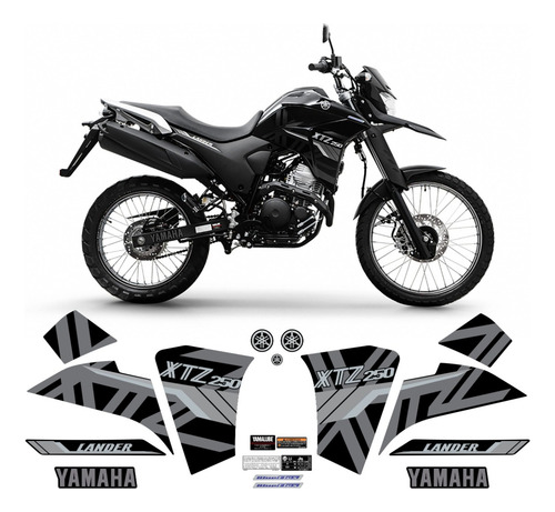 Kit Adesivo Xtz 250 Lander Black Eclipse 2021 - 2022