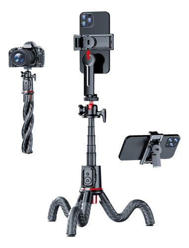 A 63.8 Cm Selfies Stick Con Trípode Bluetooth Control Remoto