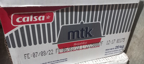 Margarina Mtk Hojaldre X 20kgs