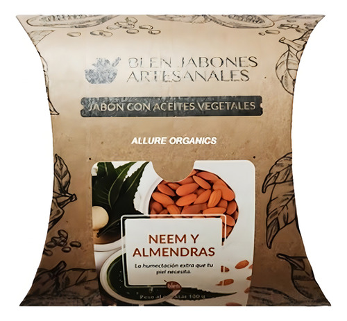 Jabón Artesanal Neem Y Almendras Piel Sensible Seca Hidrata