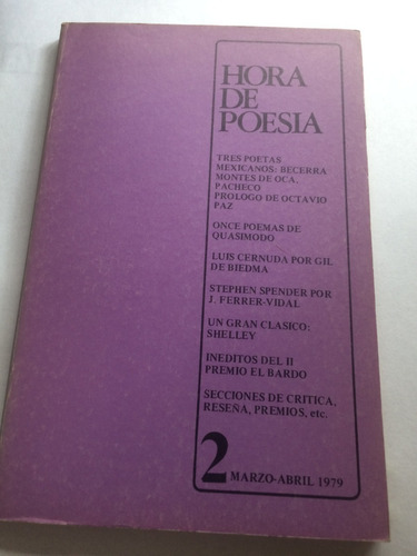 Revista Hora De Poesia Nº 2 Marzo/abril 1979