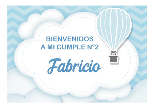 Globos Aerostáticos Nene Kit Cumpleaños Banderines Sticker 