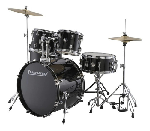 Imagen 1 de 2 de Ludwig Bateria Accent Negra Con Banco Y Platillos