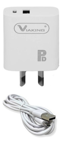 Cargador 220v Usb + Pd 18w + Cable Micro Usb Carga Rápida  