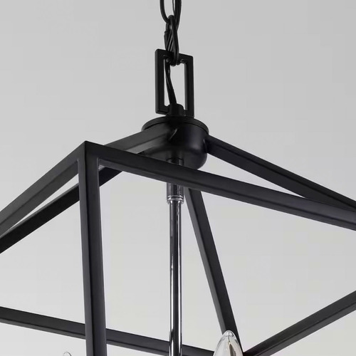 Lampara Techo 4 Luces Estilo Rustico Negro Mate 12 Pulgadas
