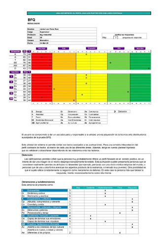 Test Big Five Automatizado En Excel (5 Factores)