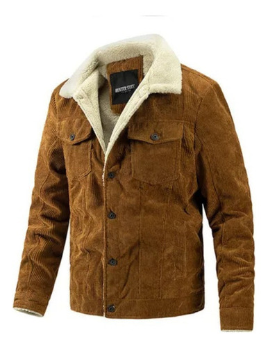 Abrigo De Invierno Solapa Chaqueta Polar Pana Y Forro Polar