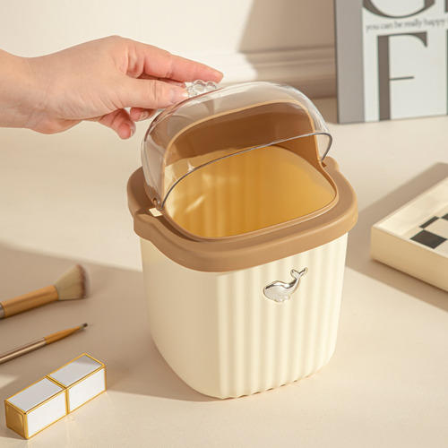 Cesto De Basura Para Escritorio Cesto Cute Deco Mini Tacho Marrón