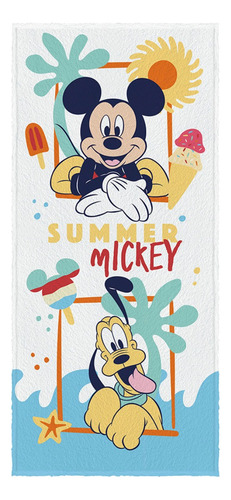 Toalha De Banho Infantil Felpuda Piscina Estampada Do Mickey Cor Summer