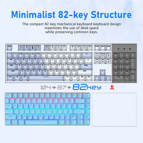 Felicon Ak33 - Teclado Mecánico Con Cable Para Videojuegos,