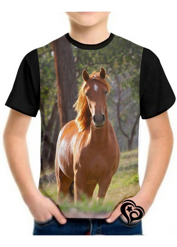 Camiseta De Cavalo Masculina Infantil Blusa Animal