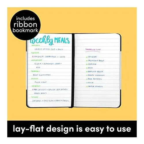 Libreta De Bolsillo Con Rayas Paperage, 1 Paquete, (negro),
