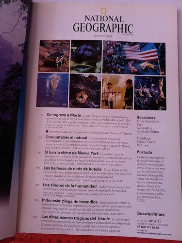 Revista National Geographic No 2 Agosto 1998 (Usado)