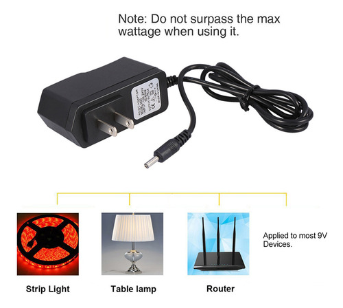 Adaptador De Corriente De Cargador De Pared Dc 9v 1a 1000ma